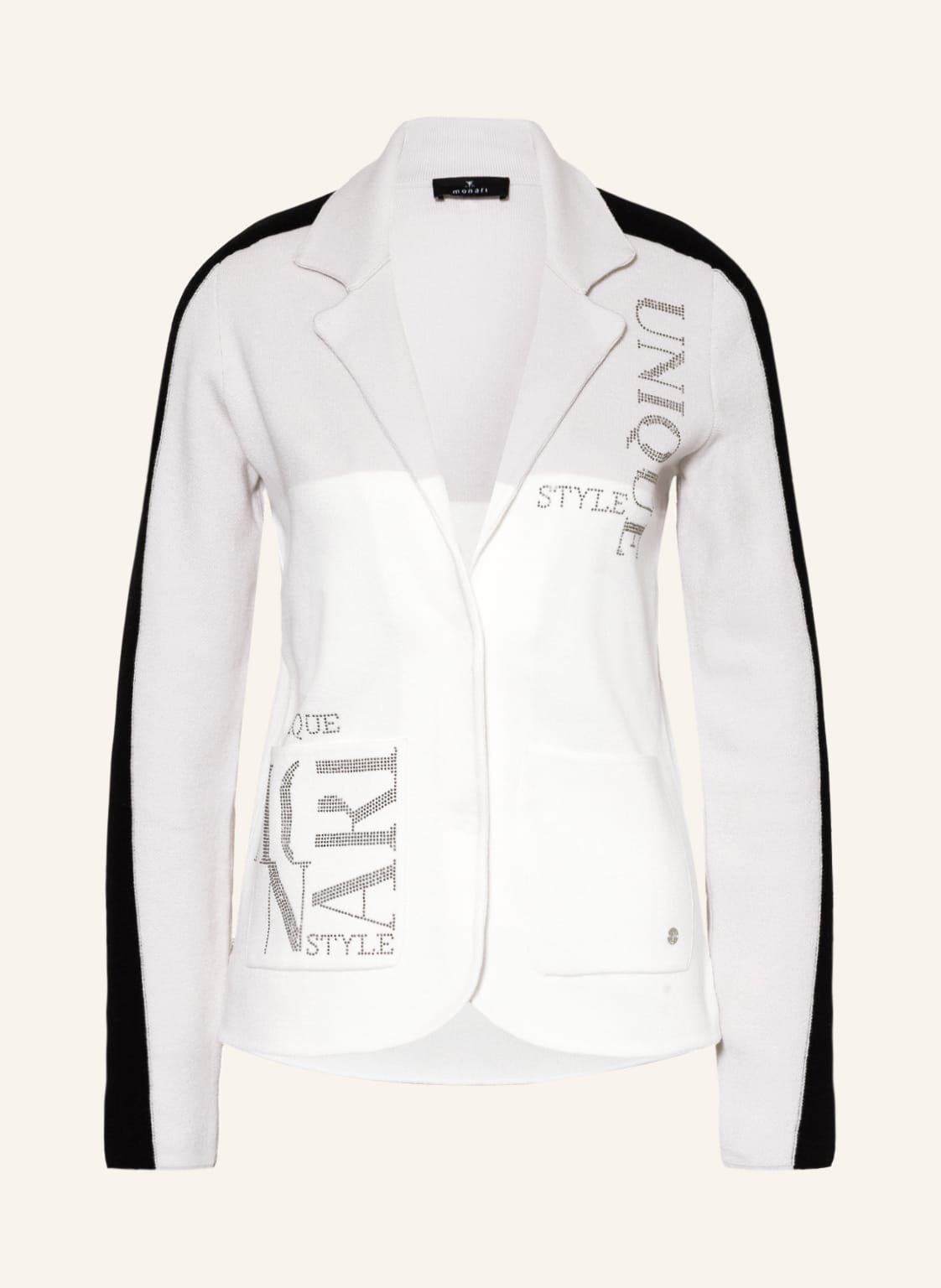 Image of Monari Strickjacke Mit Schmucksteinen weiss