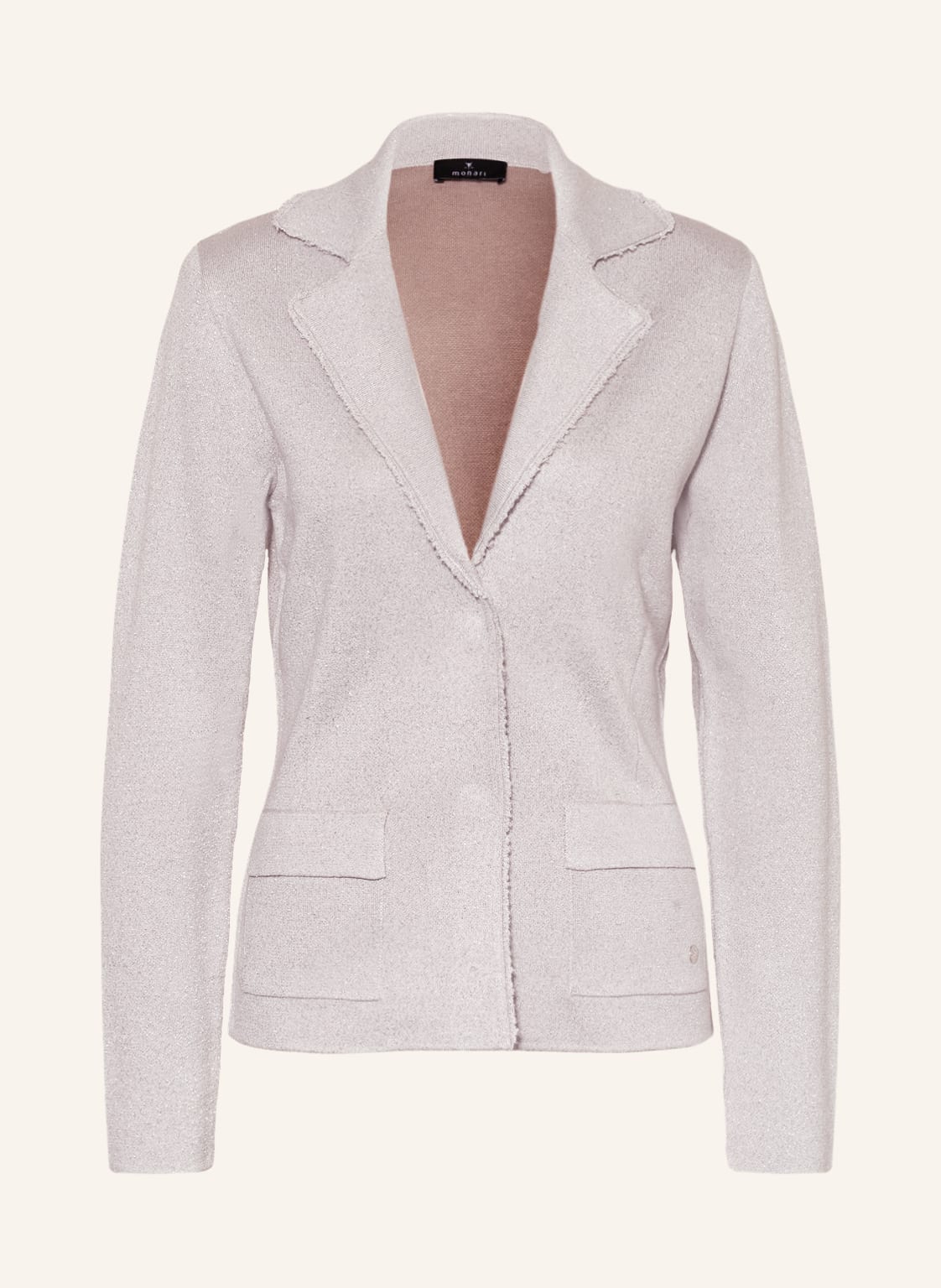 Image of Monari Strickjacke Mit Glitzergarn silber