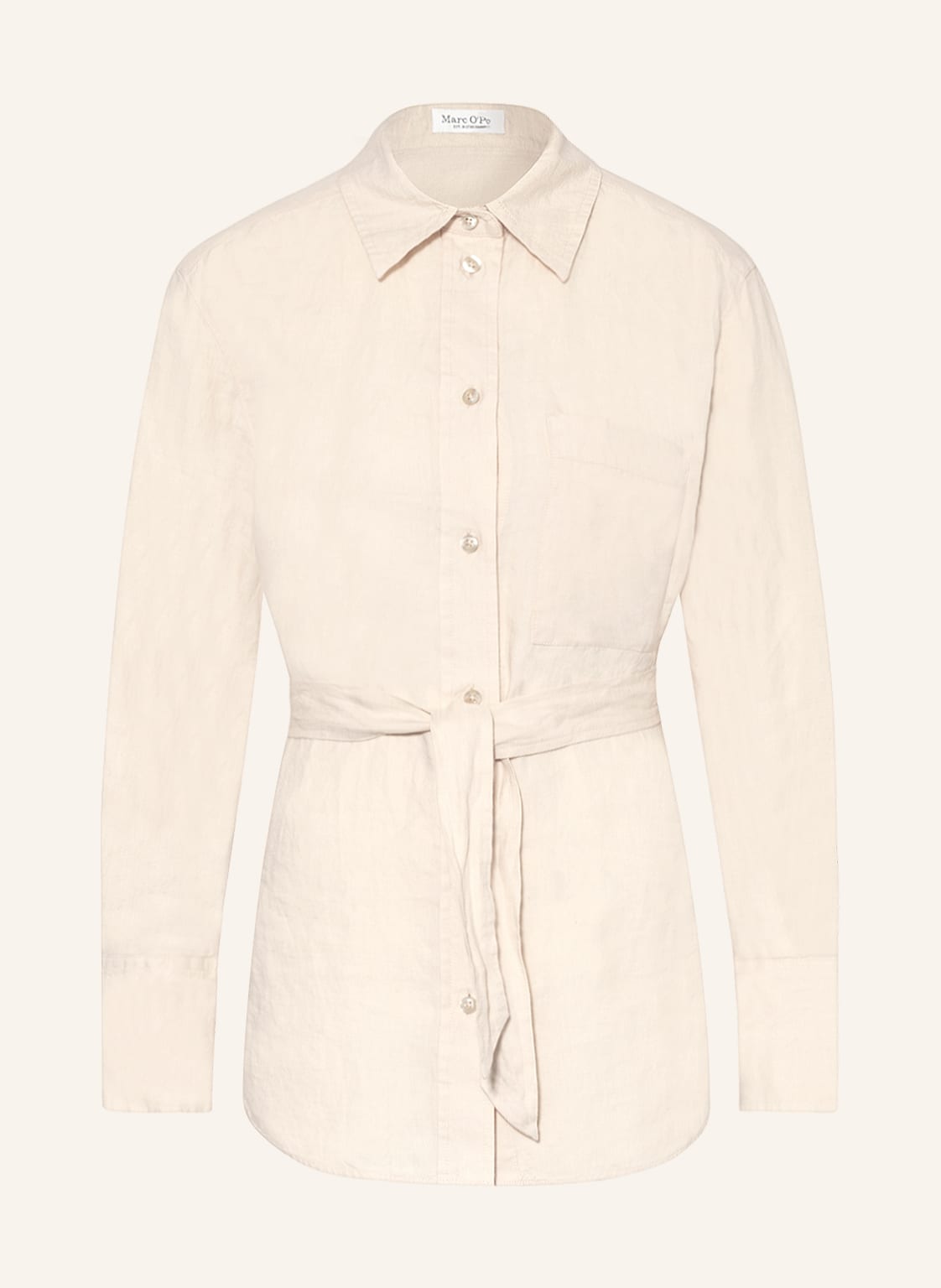 Image of Marc O'polo Hemdbluse Aus Leinen beige