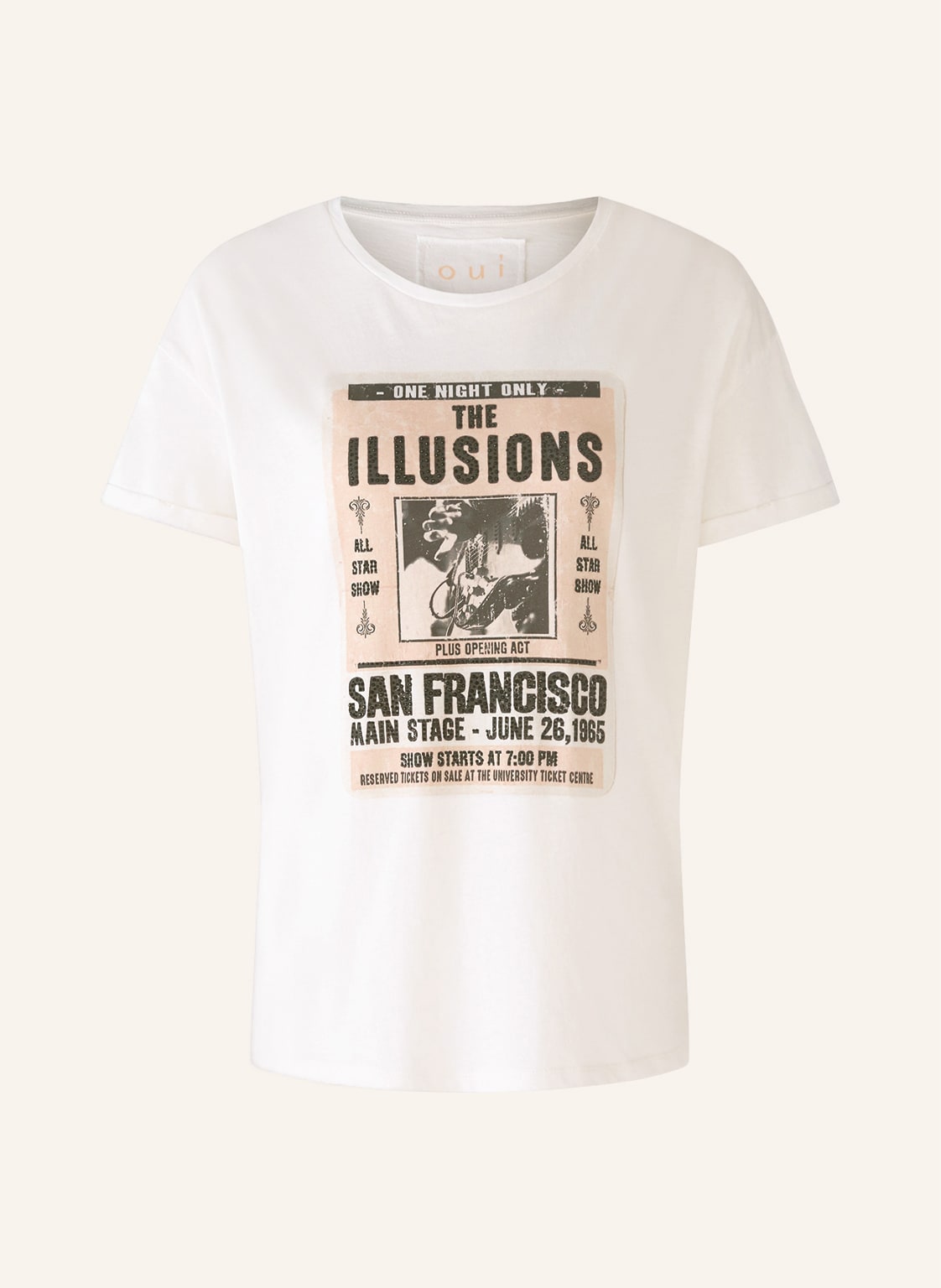Image of Oui T-Shirt Mit Schmucksteinen weiss