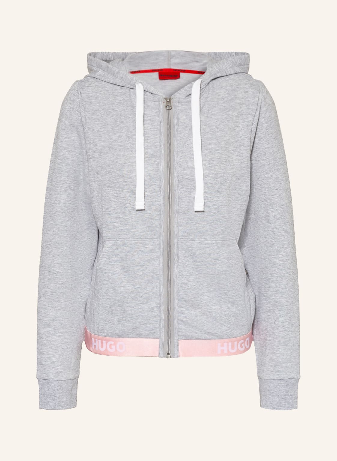 Image of Hugo Lounge-Sweatjacke Sporty Logo grau