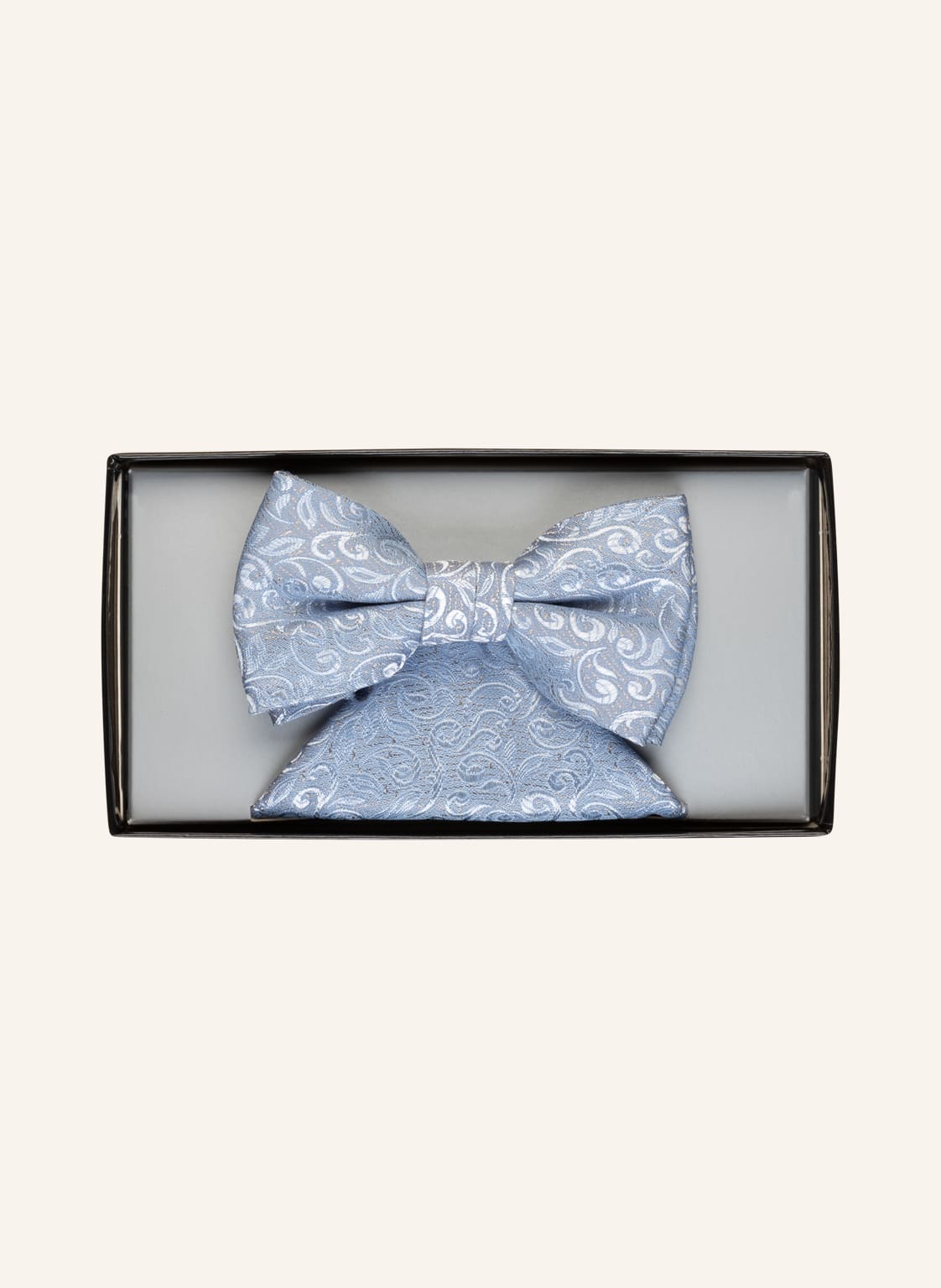 Image of Wilvorst Set: Fliege Und Einstecktuch silber