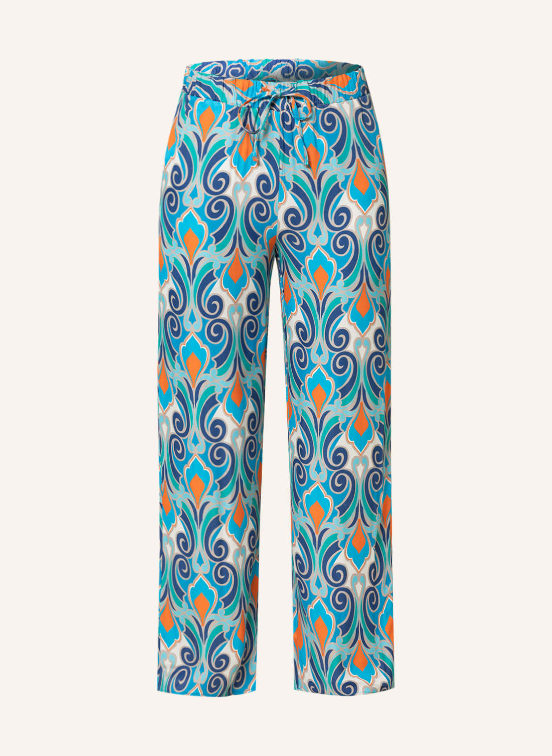 Image of More & More Marlenehose Aus Satin blau