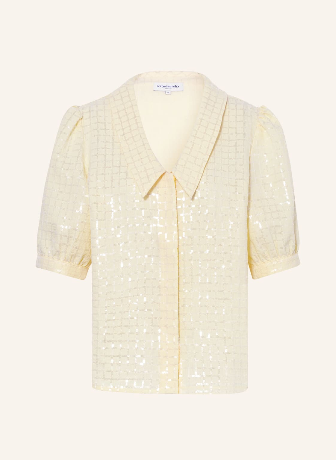 Image of Lollys Laundry Bluse Mit Pailletten beige