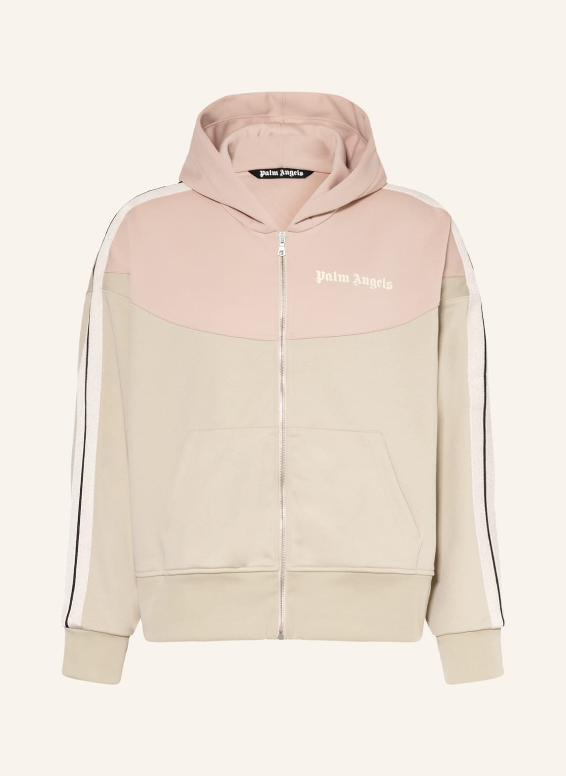 Image of Palm Angels Sweatjacke Mit Galonstreifen beige