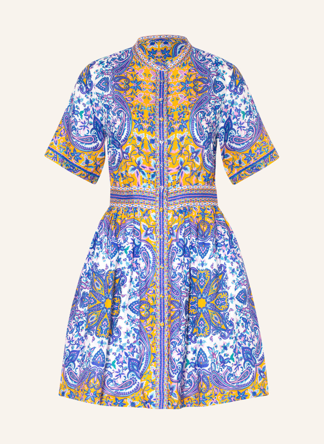 Image of Mrs & Hugs Hemdblusenkleid Aus Leinen blau