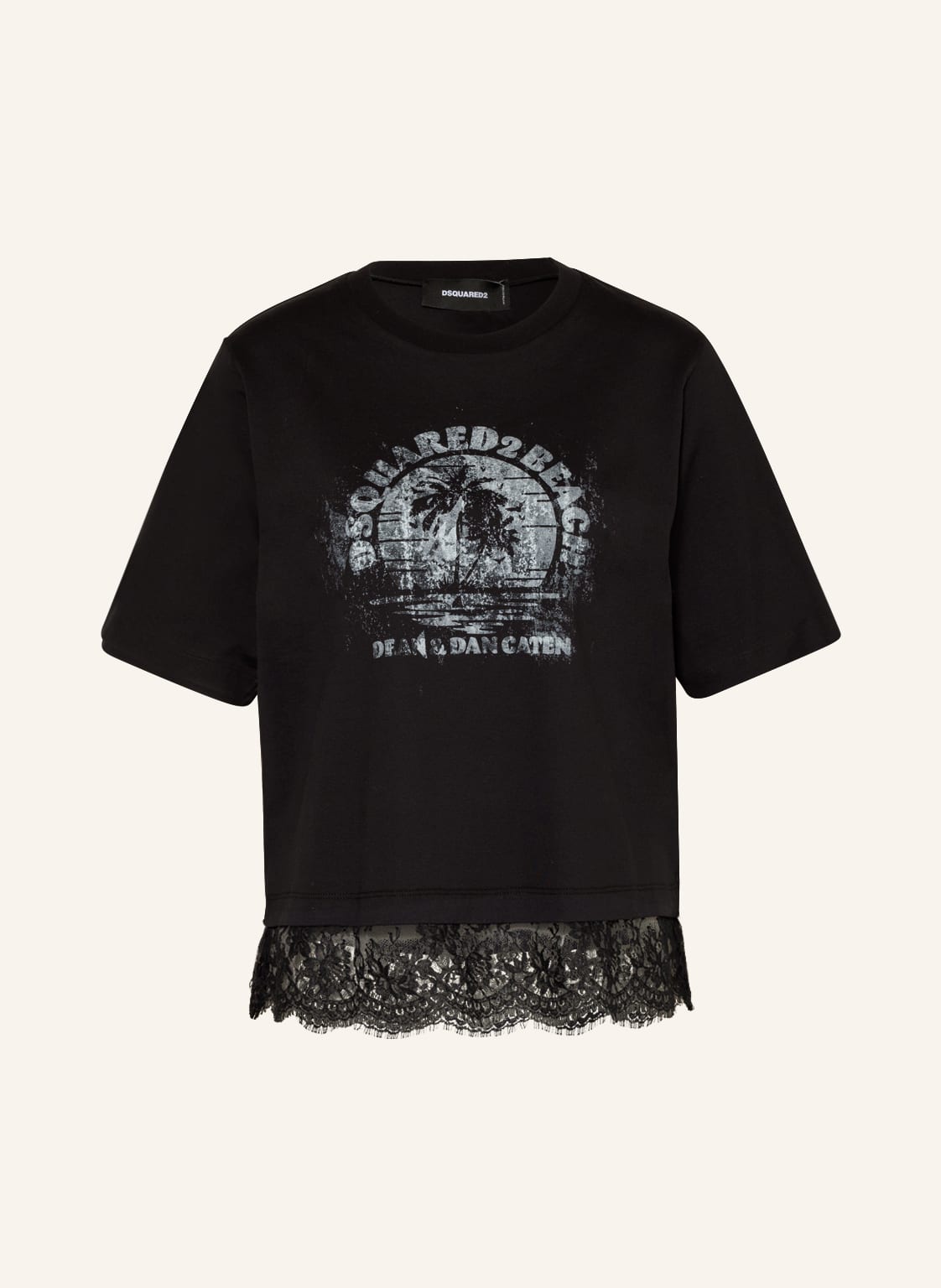Image of dsquared2 T-Shirt Mit Spitze schwarz