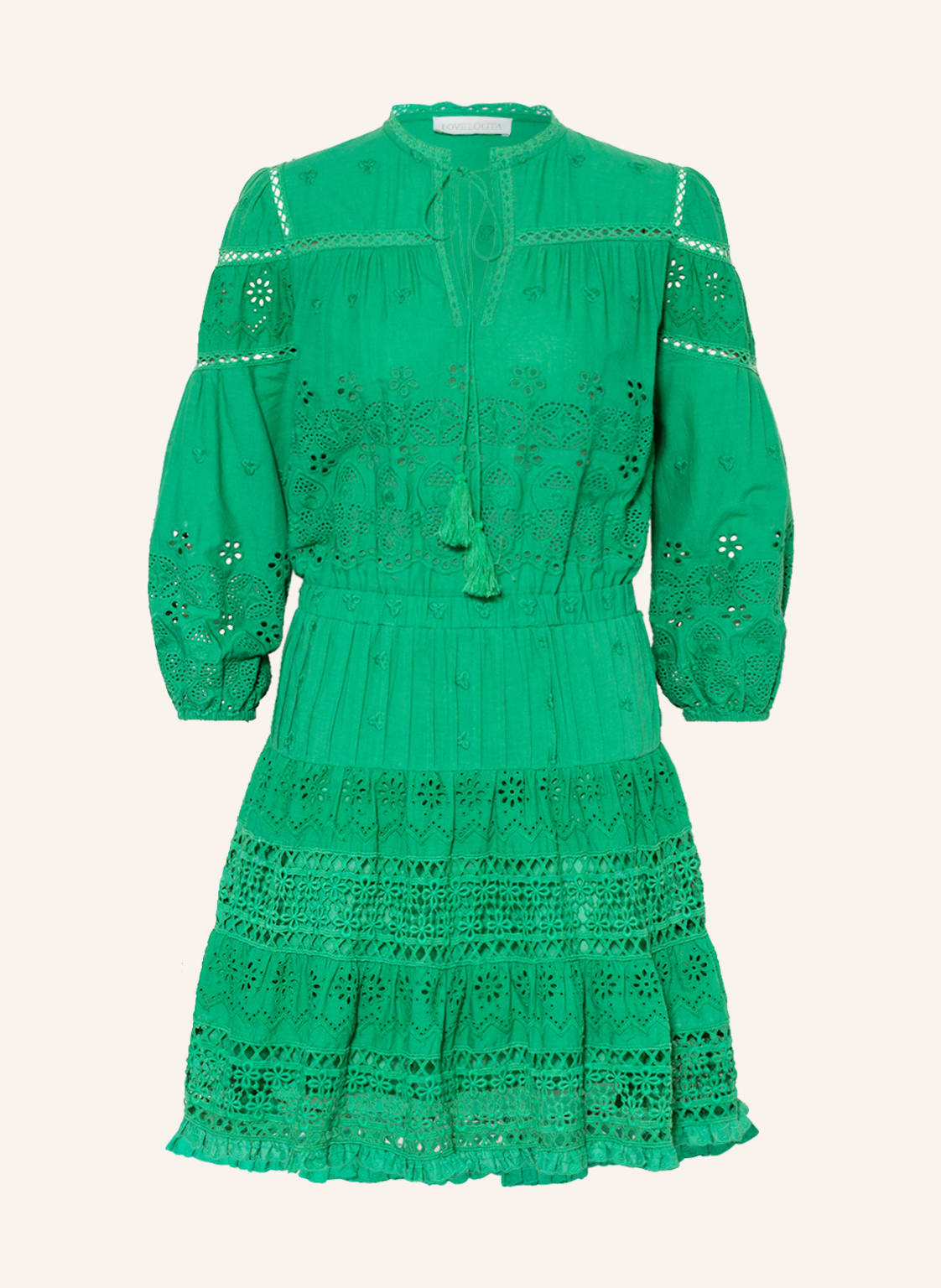 Image of Love Lolita Kleid Delilah Aus Lochspitze Mit 3/4-Arm gruen