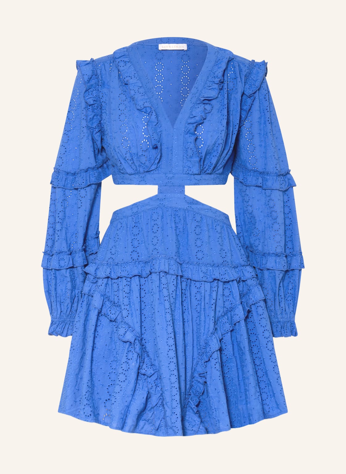 Image of Love Lolita Kleid Kelly Aus Lochspitze Mit Cut-Outs blau