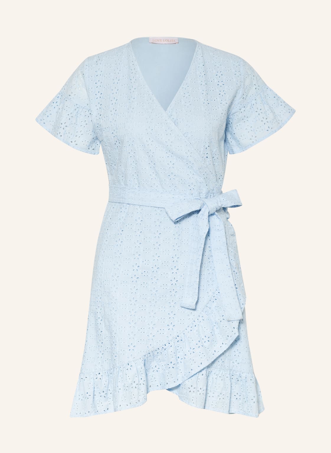 Image of Love Lolita Wickelkleid Olivia Aus Lochspitze blau