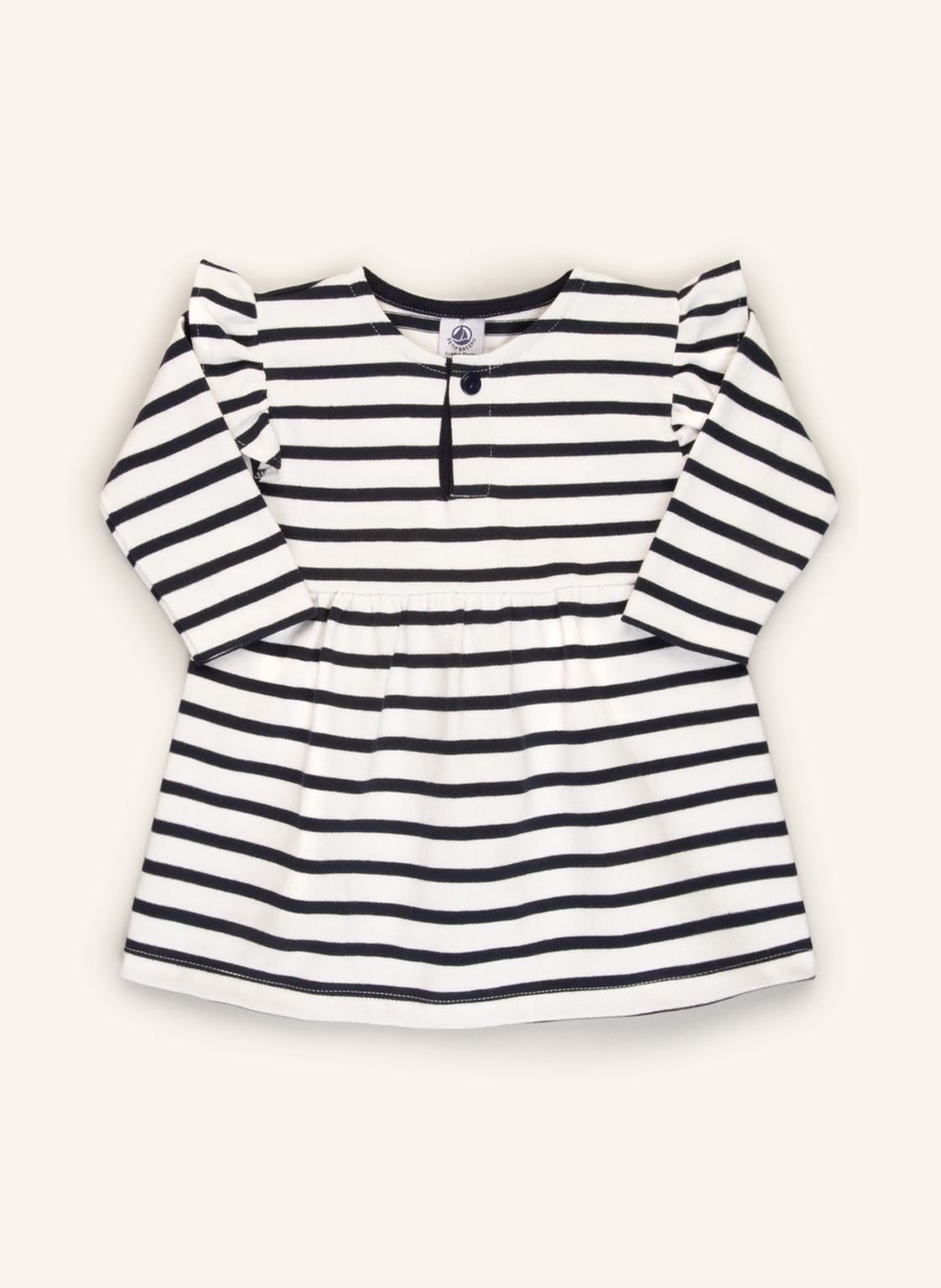 Image of Petit Bateau Kleid Mit Volants weiss