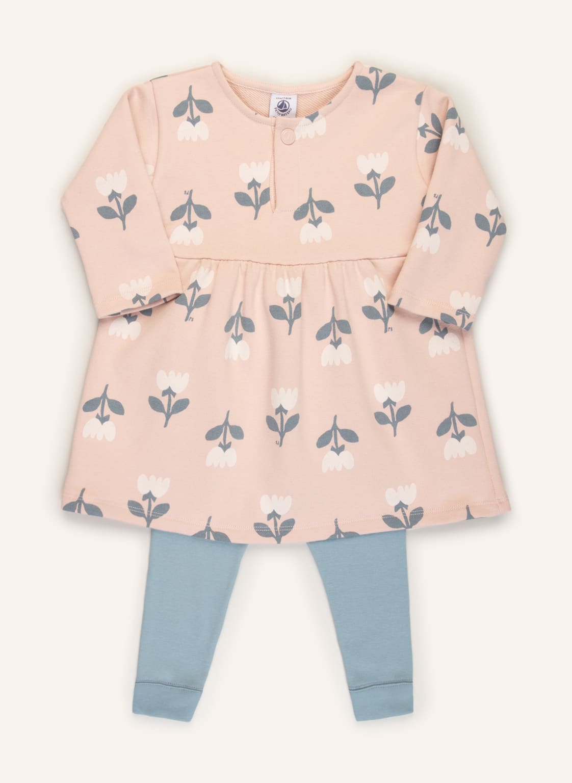 Image of Petit Bateau Set: Kleid Und Leggings rosa