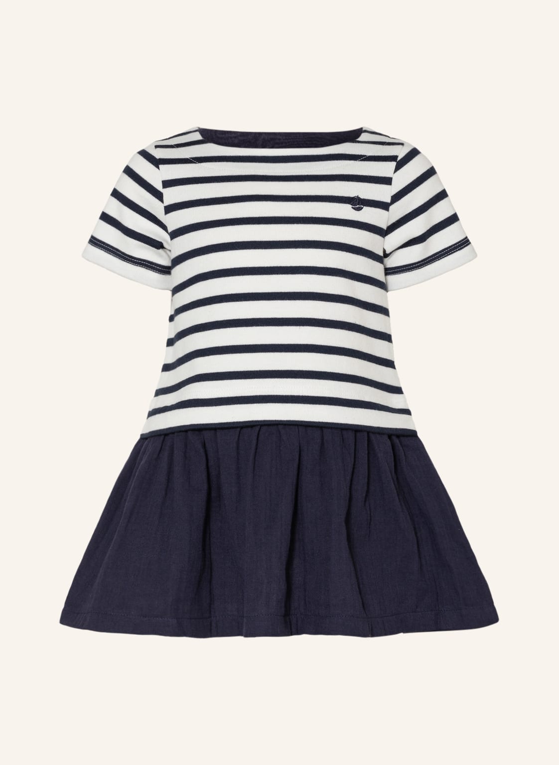 Image of Petit Bateau Kleid Im Materialmix blau