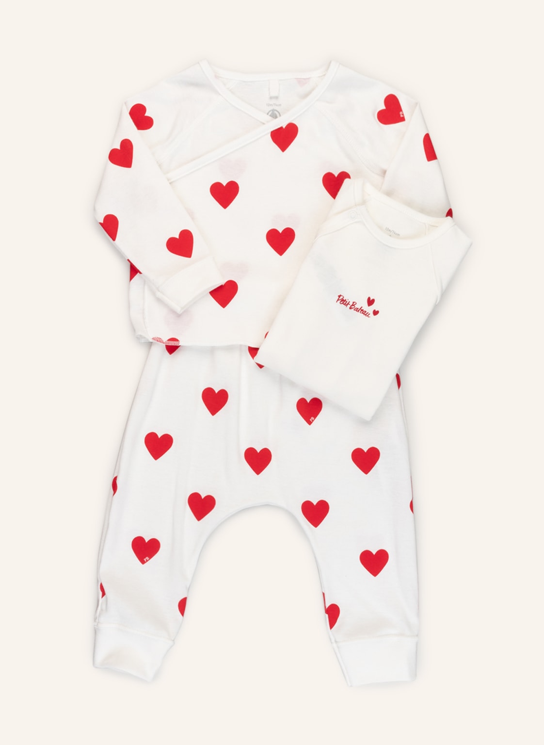 Image of Petit Bateau Set: Longsleeve, Leggings Und Body weiss