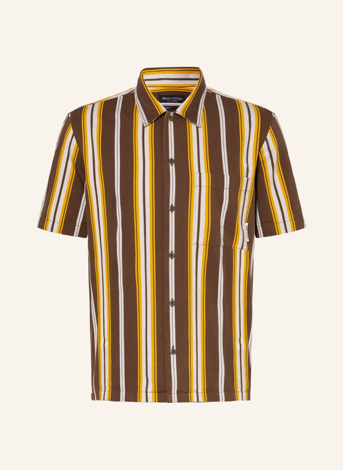 Image of Marc O'polo Kurzarm-Hemd Regular Fit braun