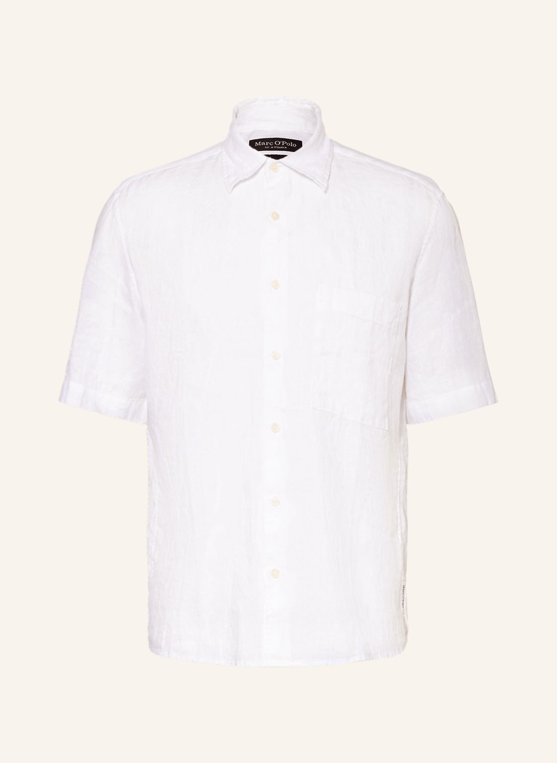 Image of Marc O'polo Kurzarm-Hemd Regular Fit Aus Leinen weiss