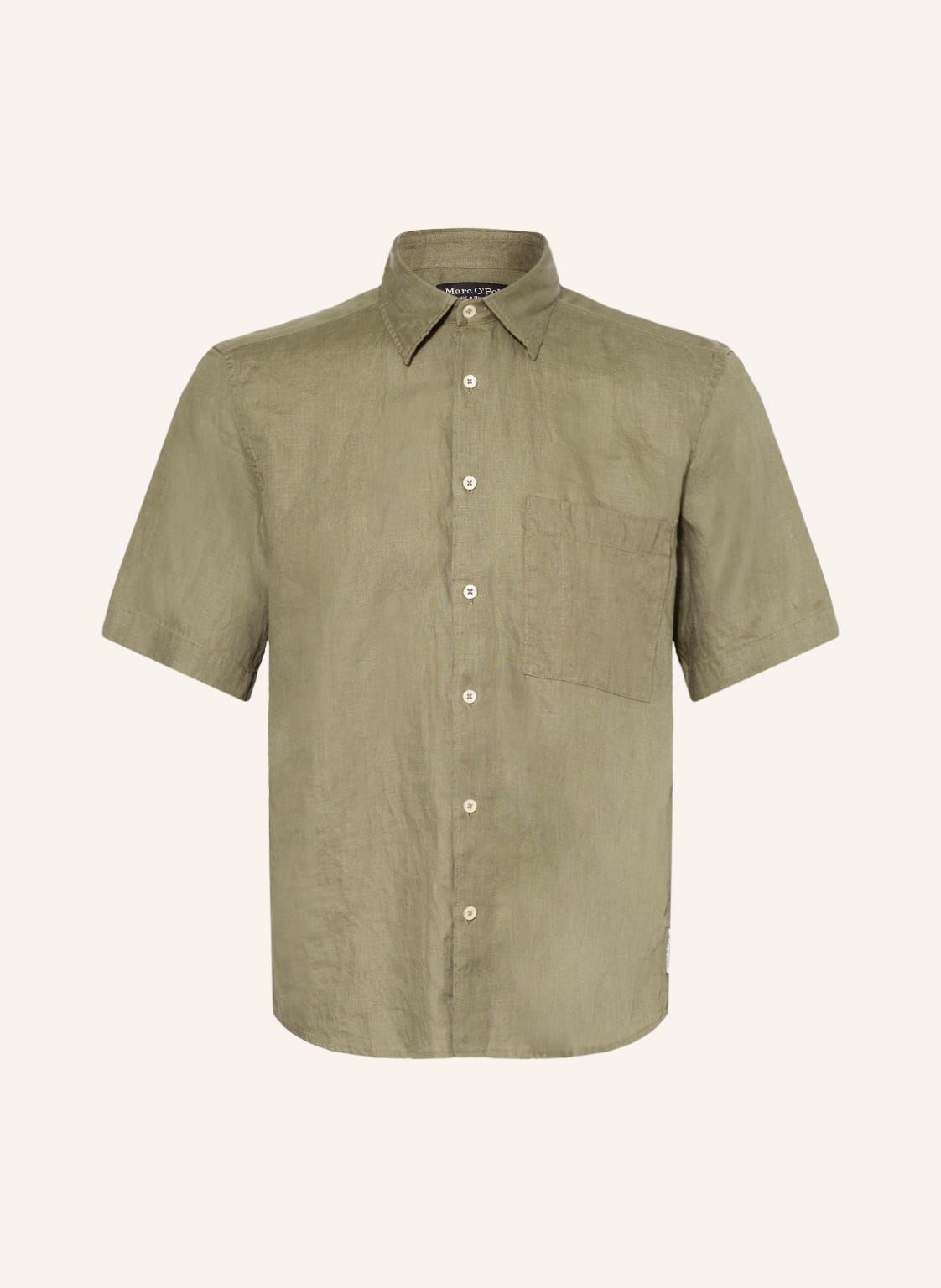 Image of Marc O'polo Kurzarm-Hemd Regular Fit Aus Leinen gruen
