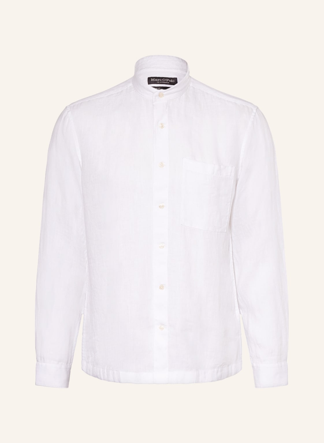 Image of Marc O'polo Leinenhemd Regular Fit Mit Stehkragen weiss