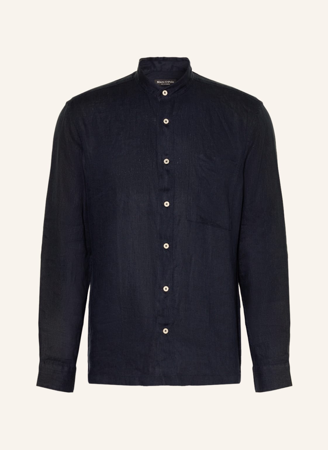 Image of Marc O'polo Leinenhemd Regular Fit Mit Stehkragen blau