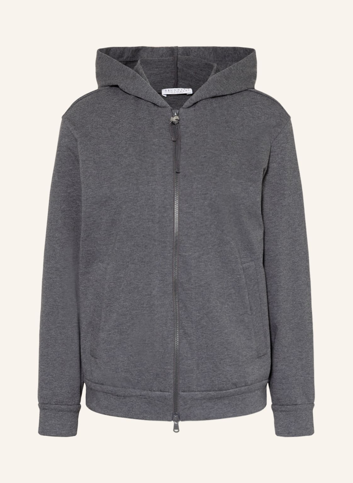 Image of Brunello Cucinelli Sweatjacke Mit Schmucksteinen grau