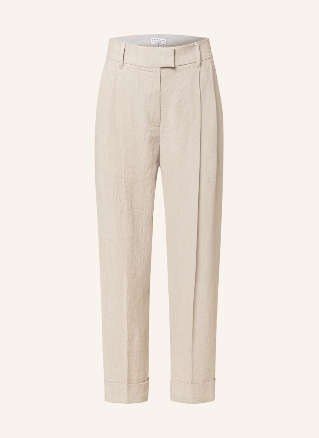 Image of Brunello Cucinelli 7/8-Hose Aus Leinen beige
