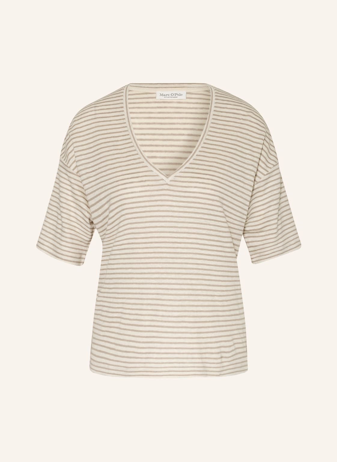 Image of Marc O'polo T-Shirt Aus Leinen beige