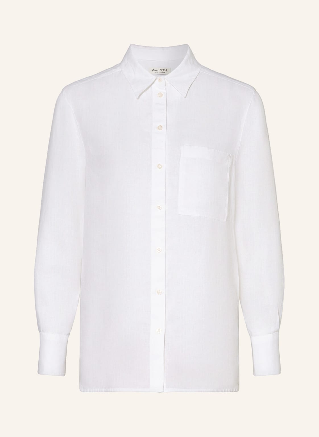 Image of Marc O'polo Hemdbluse Aus Leinen weiss