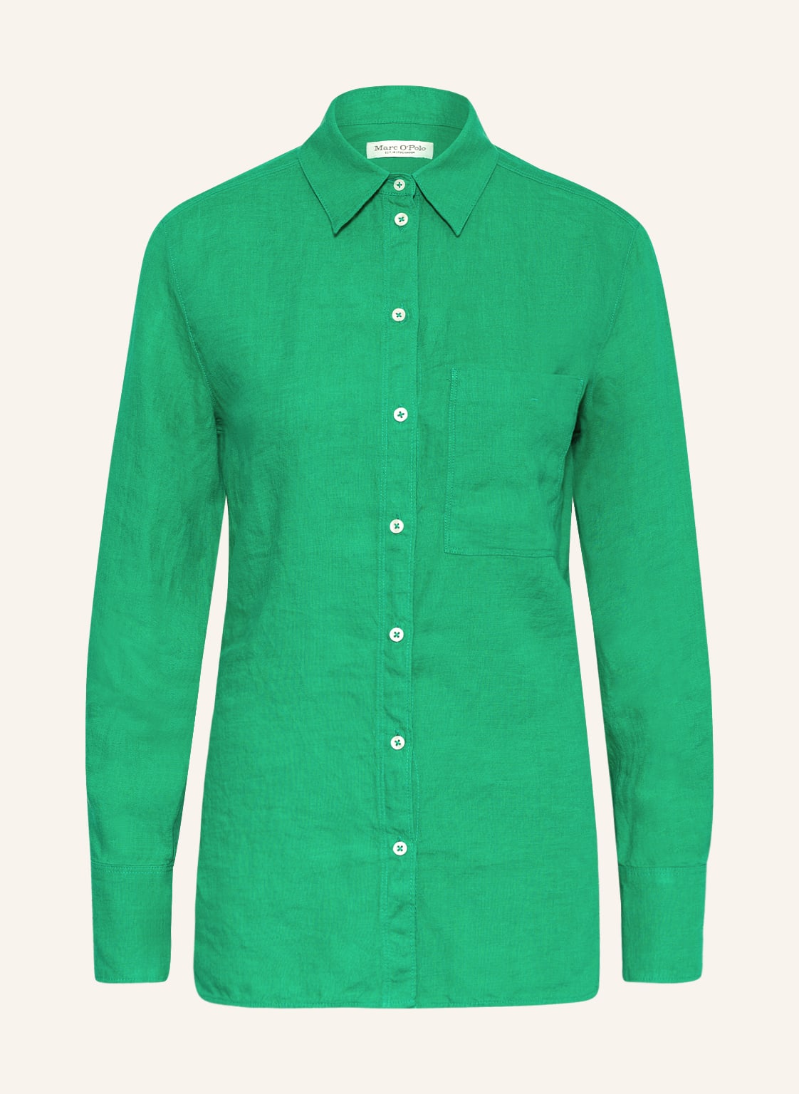 Image of Marc O'polo Hemdbluse Aus Leinen gruen