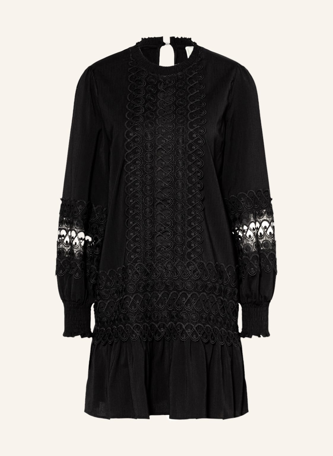 Image of Neo Noir Kleid Katja Mit Lochspitze schwarz