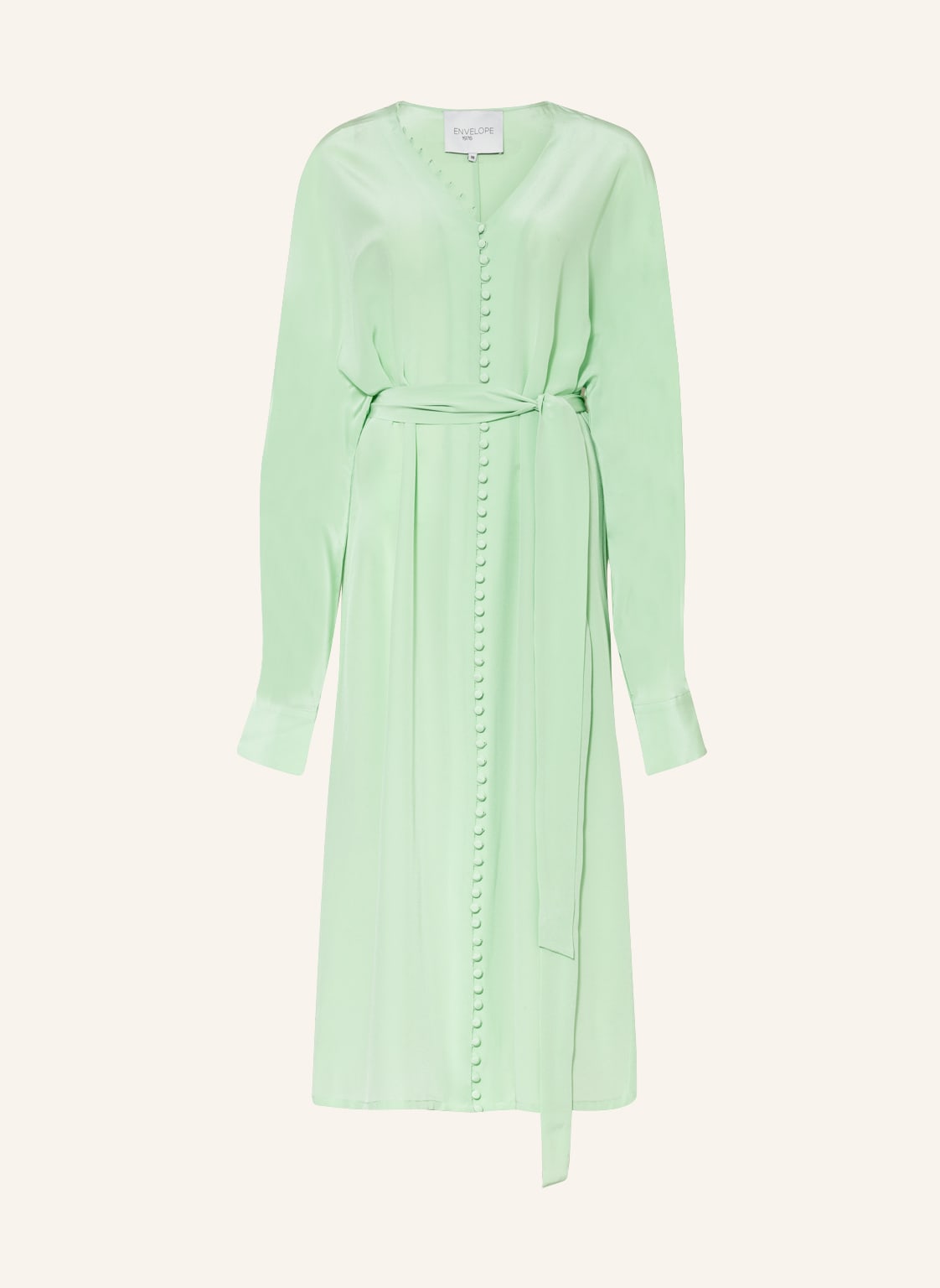 Image of Envelope 1976 Seidenkleid Cannes gruen