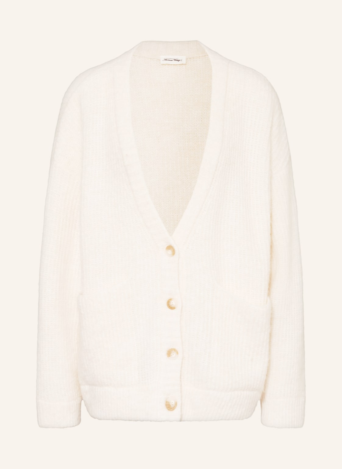 Image of American Vintage Oversized-Strickjacke Mit Alpaka weiss