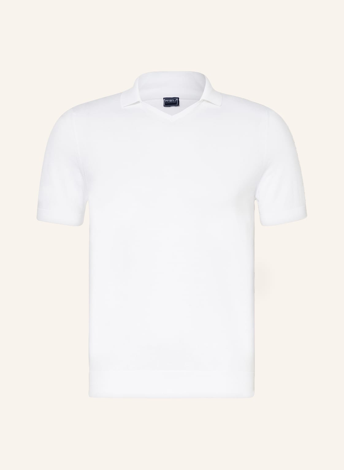 Image of Fedeli Strick-Poloshirt weiss