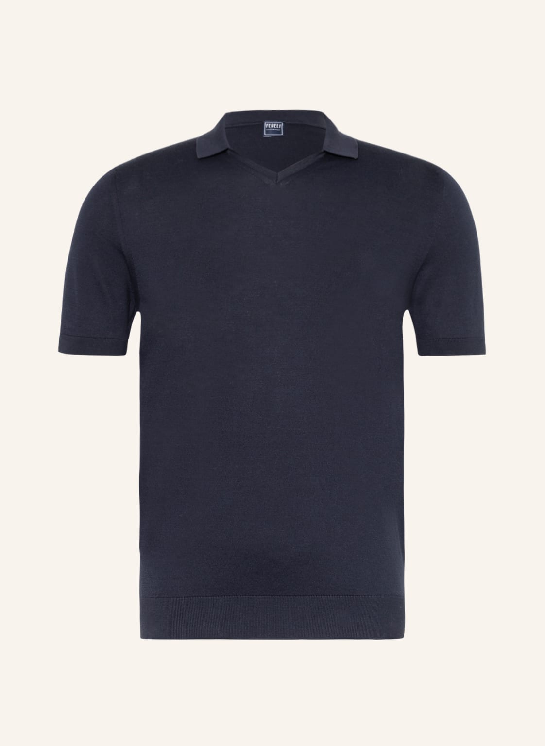 Image of Fedeli Strick-Poloshirt blau