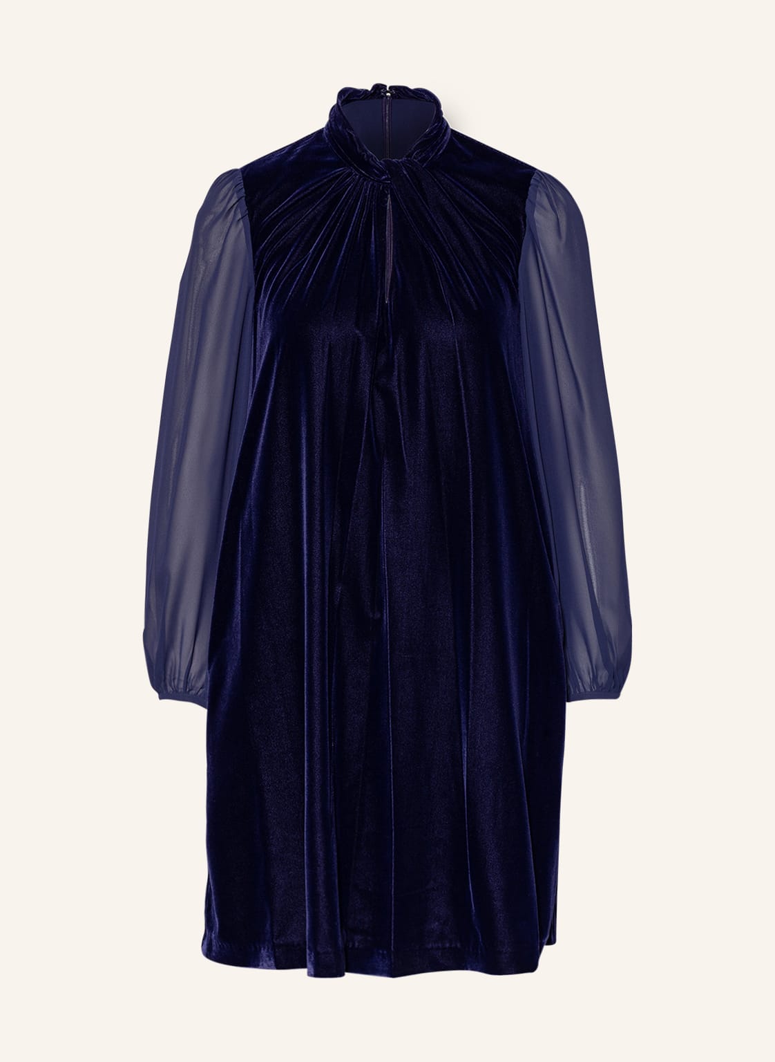 Image of Hobbs Samtkleid Faye Im Materialmix blau