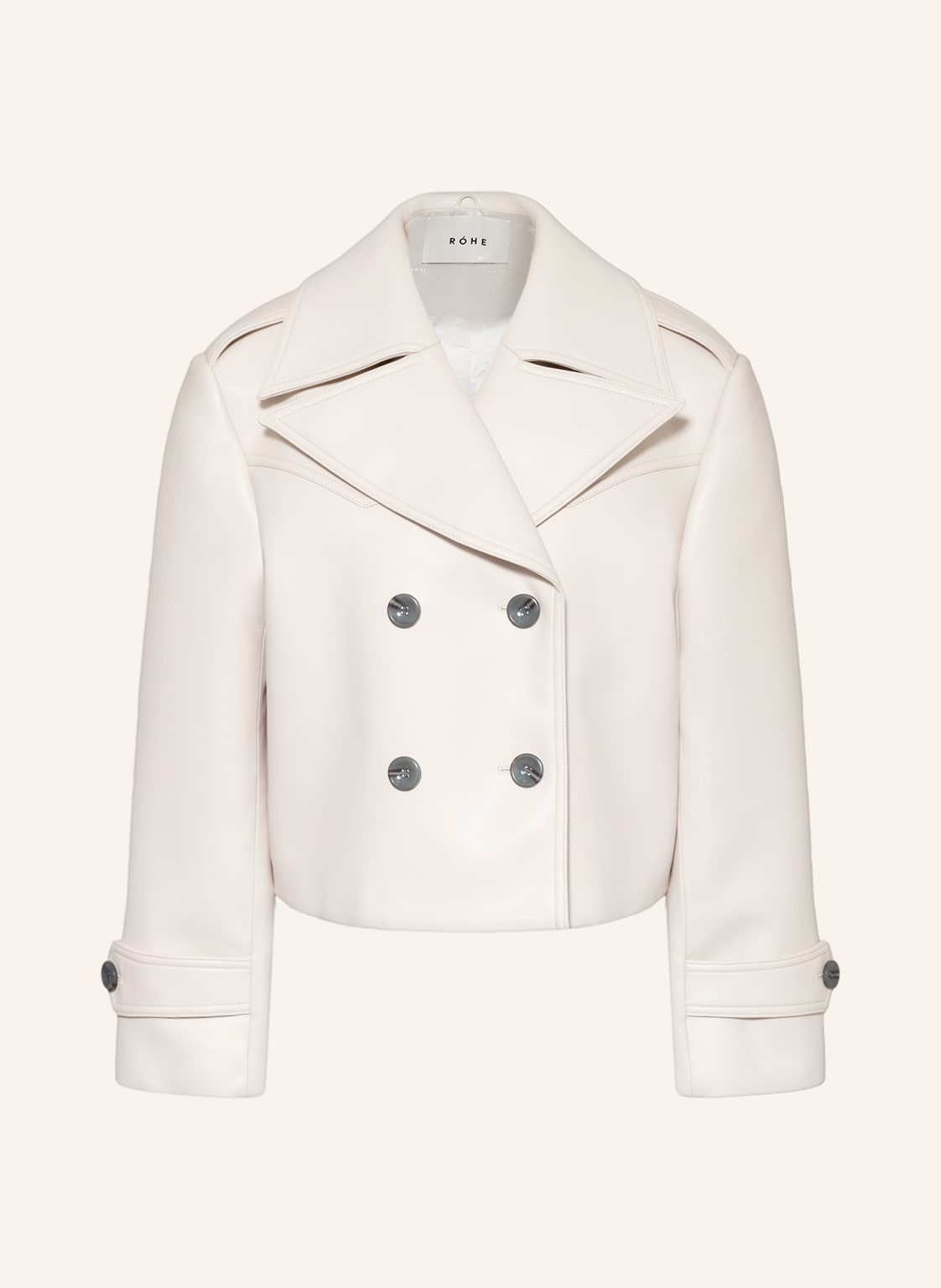 Image of Róhe Cabanjacke In Lederoptik weiss