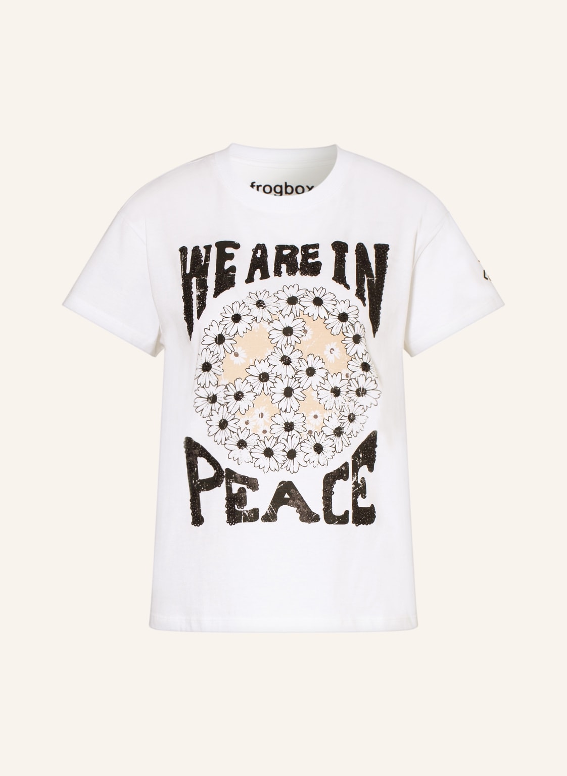 Image of Frogbox T-Shirt Mit Schmucksteinen Und Pailletten weiss