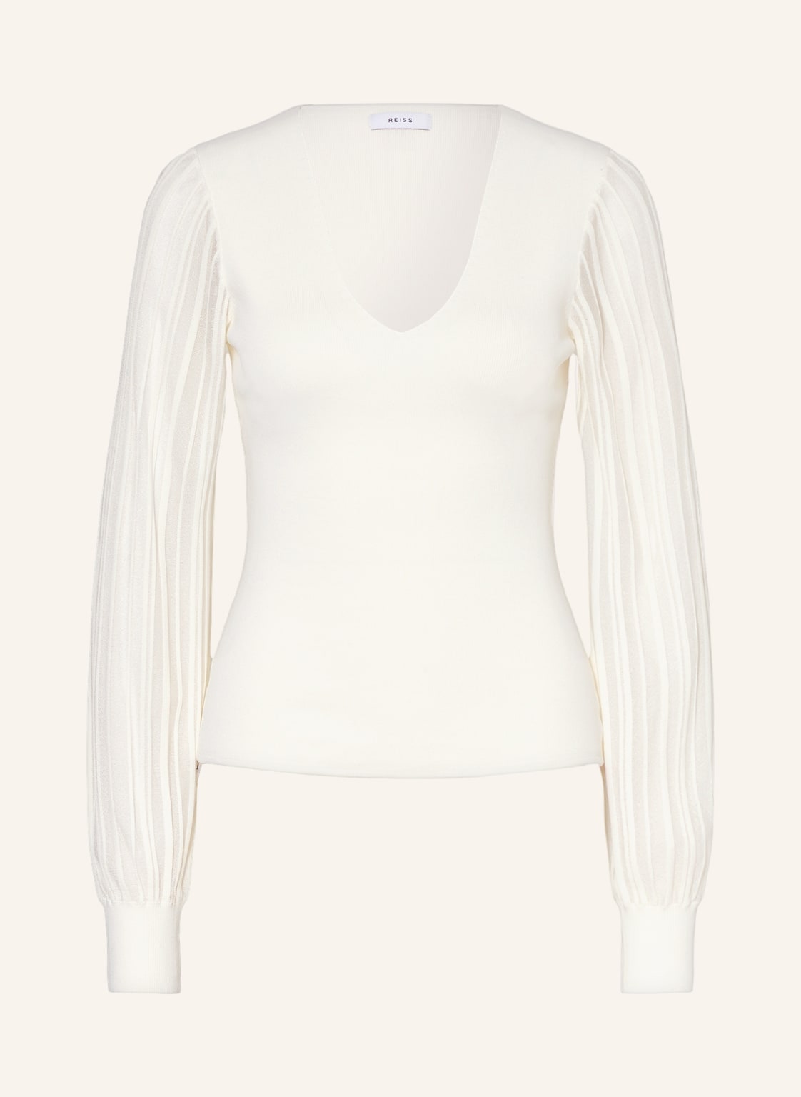 Image of Reiss Blusenshirt Brooklyn Im Materialmix weiss