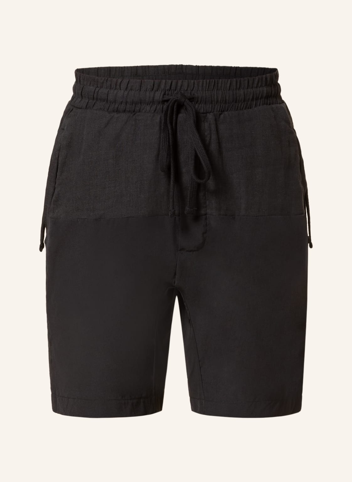 Image of Thom/Krom Shorts Im Materialmix Mit Leinen schwarz