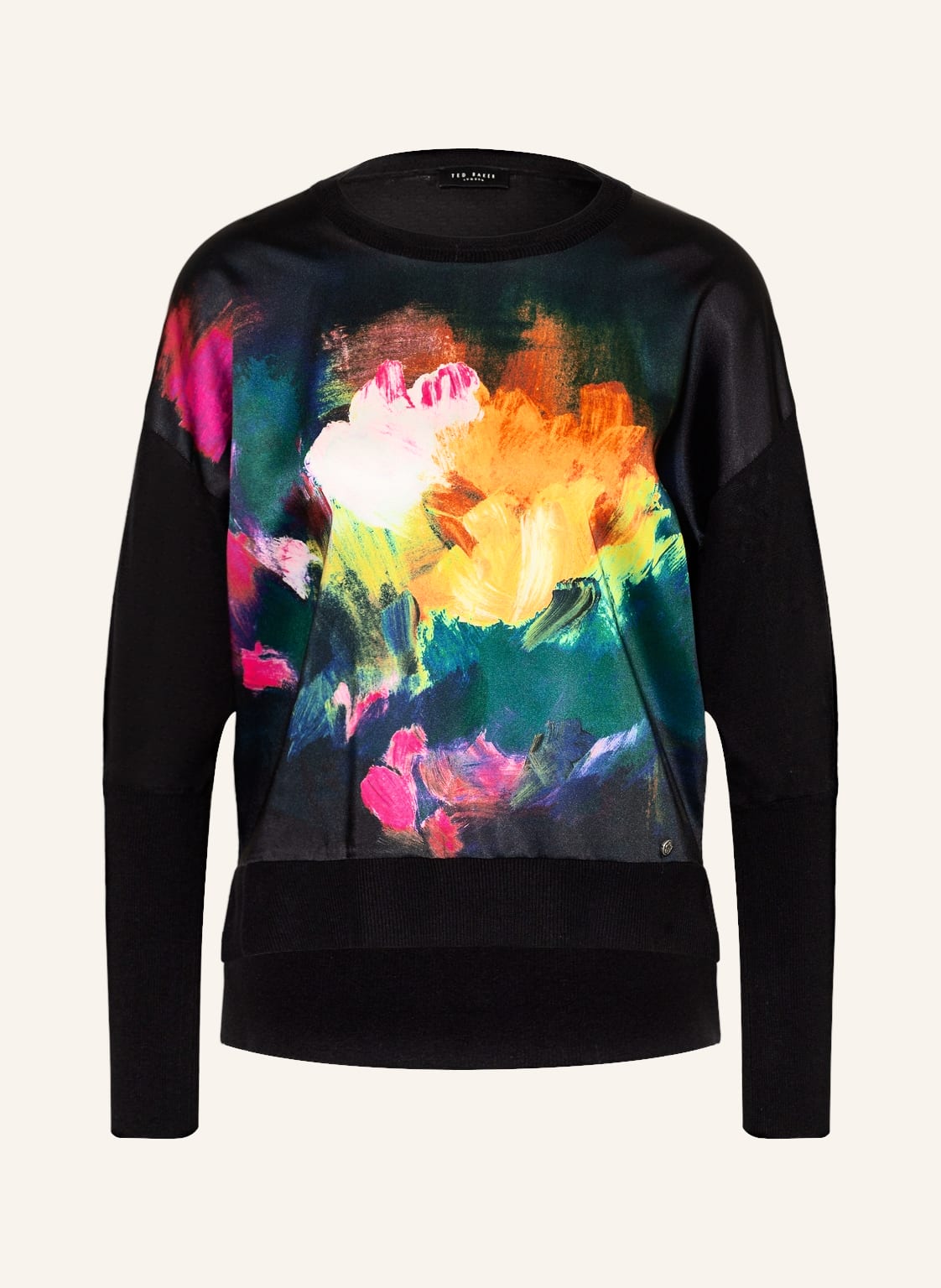 Image of Ted Baker Blusenshirt Zarha Im Materialmix Mit Leinen schwarz