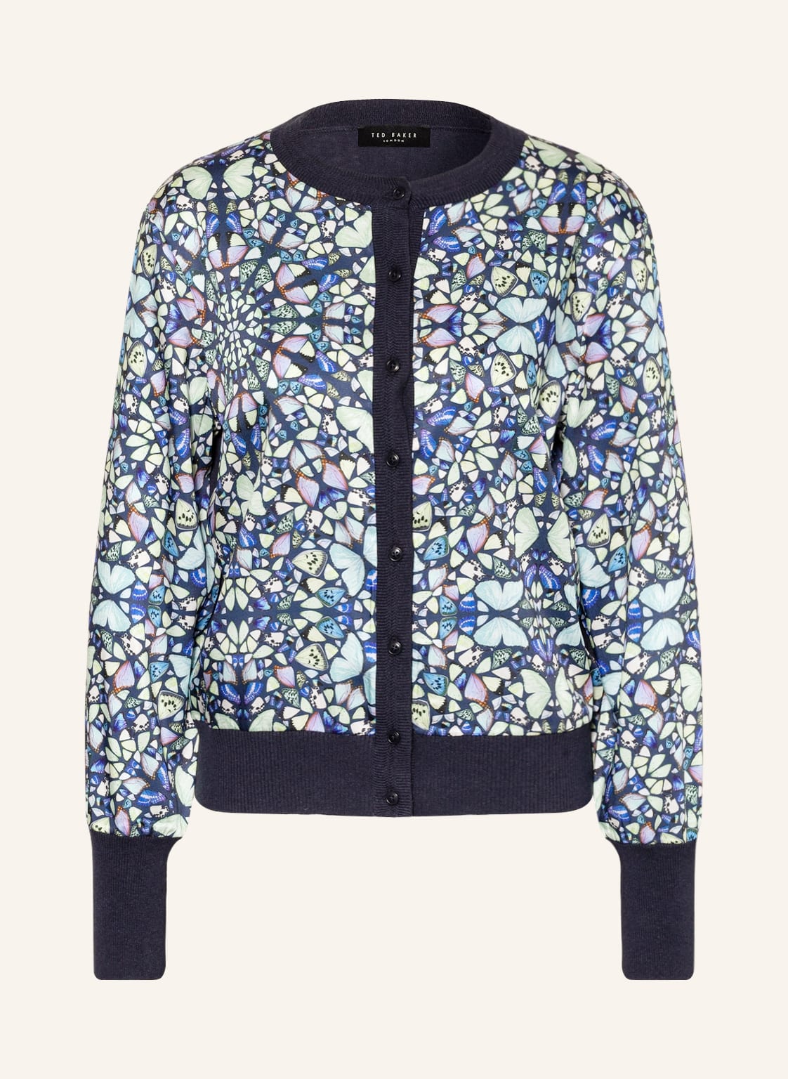 Image of Ted Baker Strickjacke Brieli Im Materialmix Mit Leinen blau