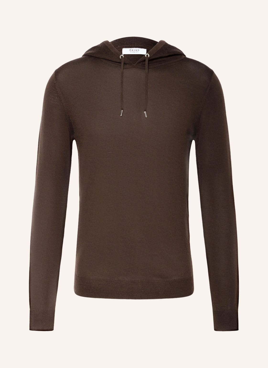 Image of Reiss Strick-Hoodie Holland Aus Merinowolle braun