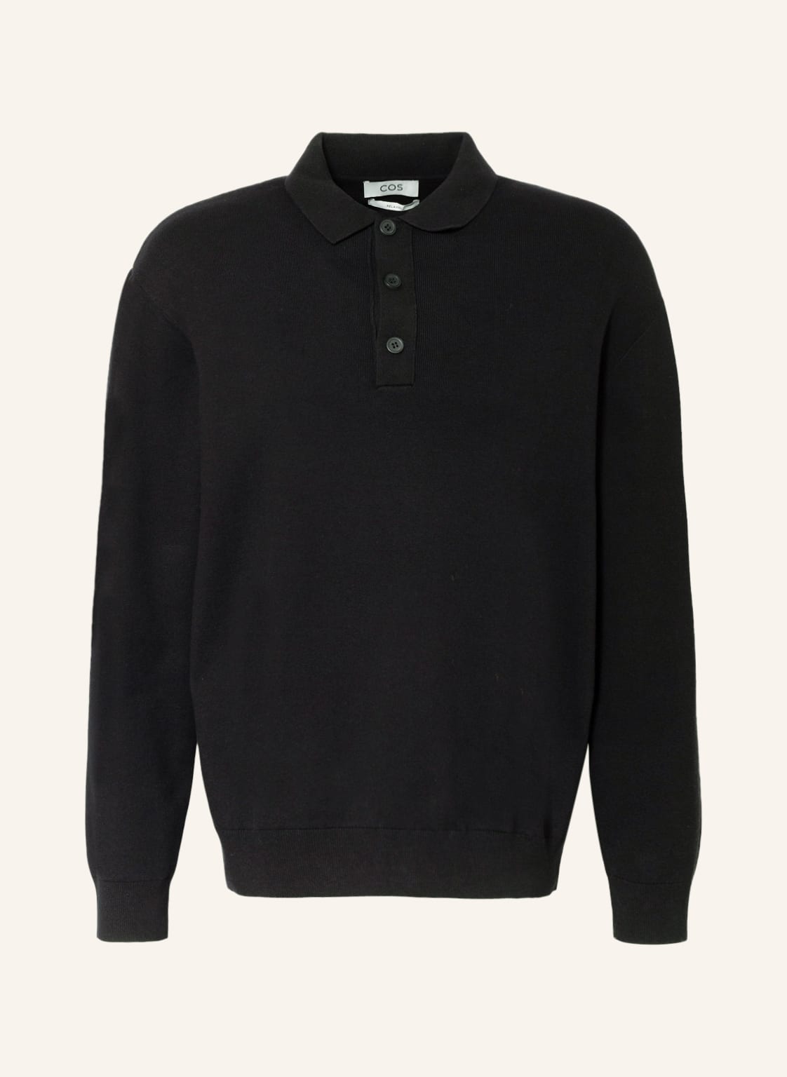 Image of Cos Strick-Poloshirt schwarz