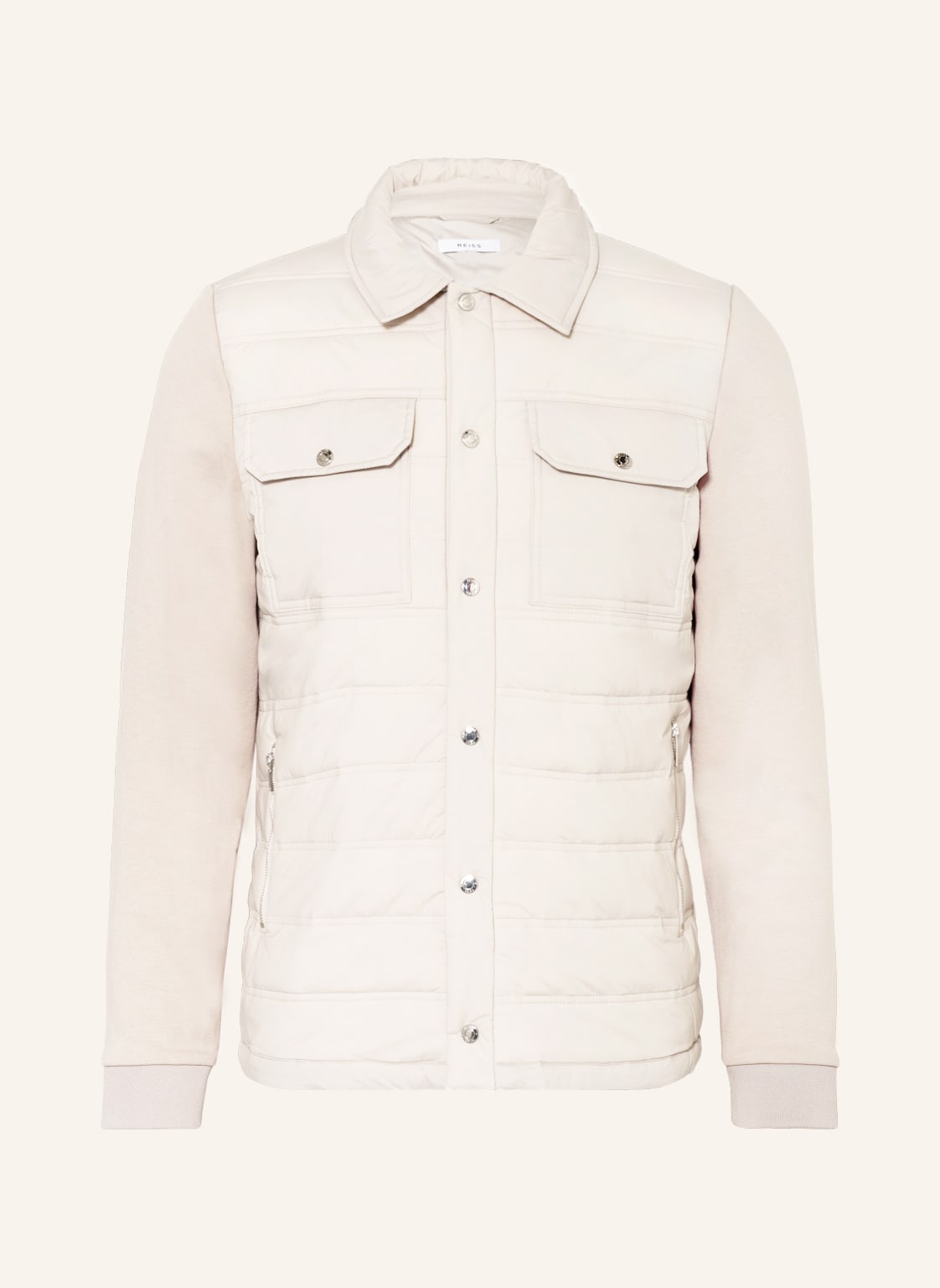 Image of Reiss Steppjacke Roddie Im Materialmix grau