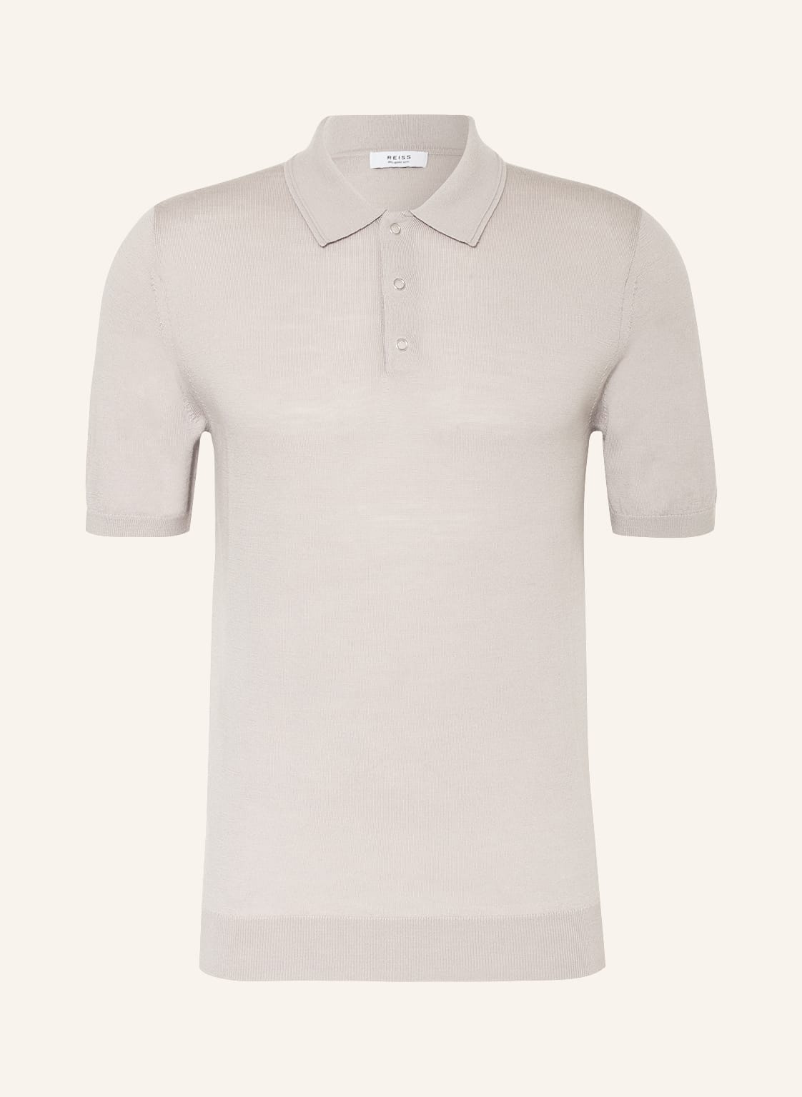 Image of Reiss Strick-Poloshirt Blair Aus Merinowolle grau