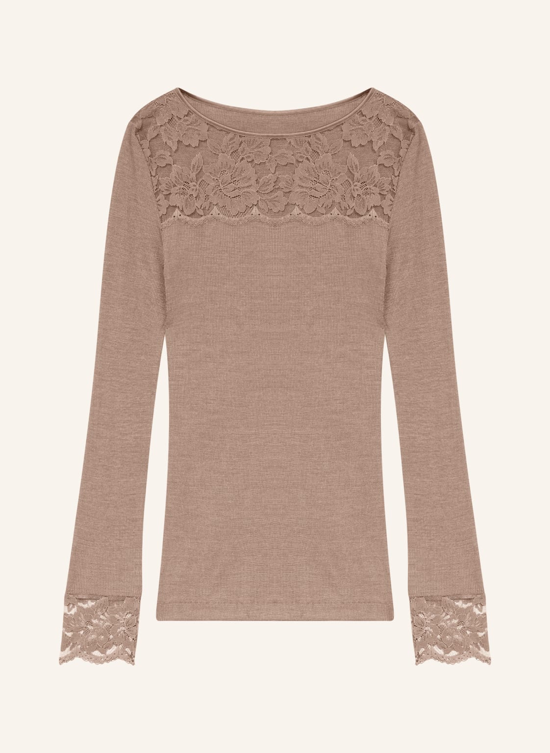 Mey Schlafshirt Serie Wool Love Aus Merinowolle Mit Seide beige