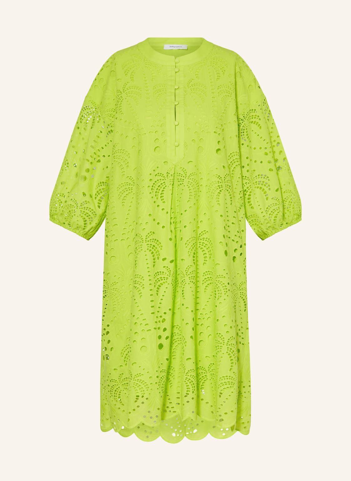 Darling Harbour Kleid Mit 3/4-Arm Und Lochstickereien gruen