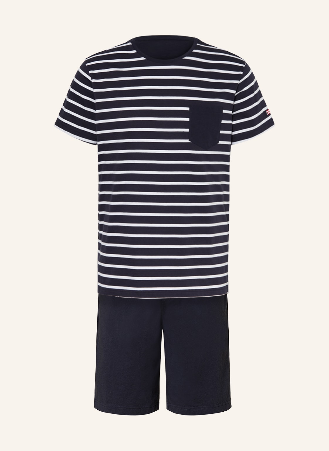 Image of Jockey Shorty-Schlafanzug Cotton Nautical Stripe Mit Geschenkbox blau