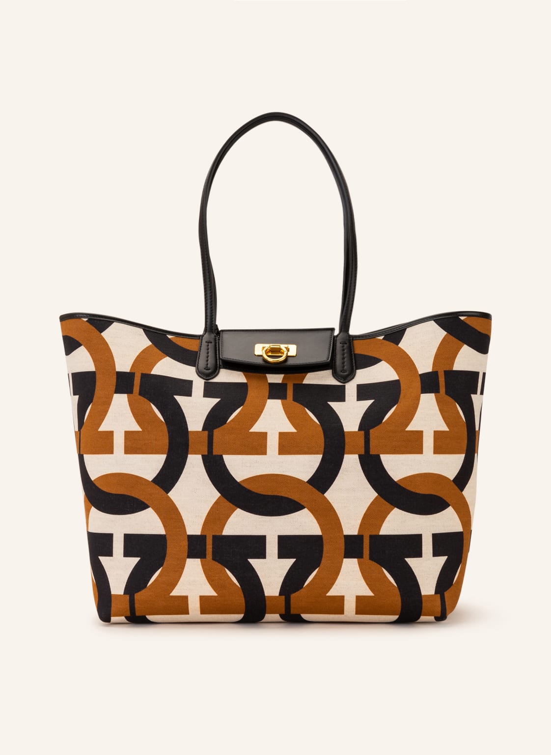 Image of Ferragamo Shopper Gancini Mit Pouch beige