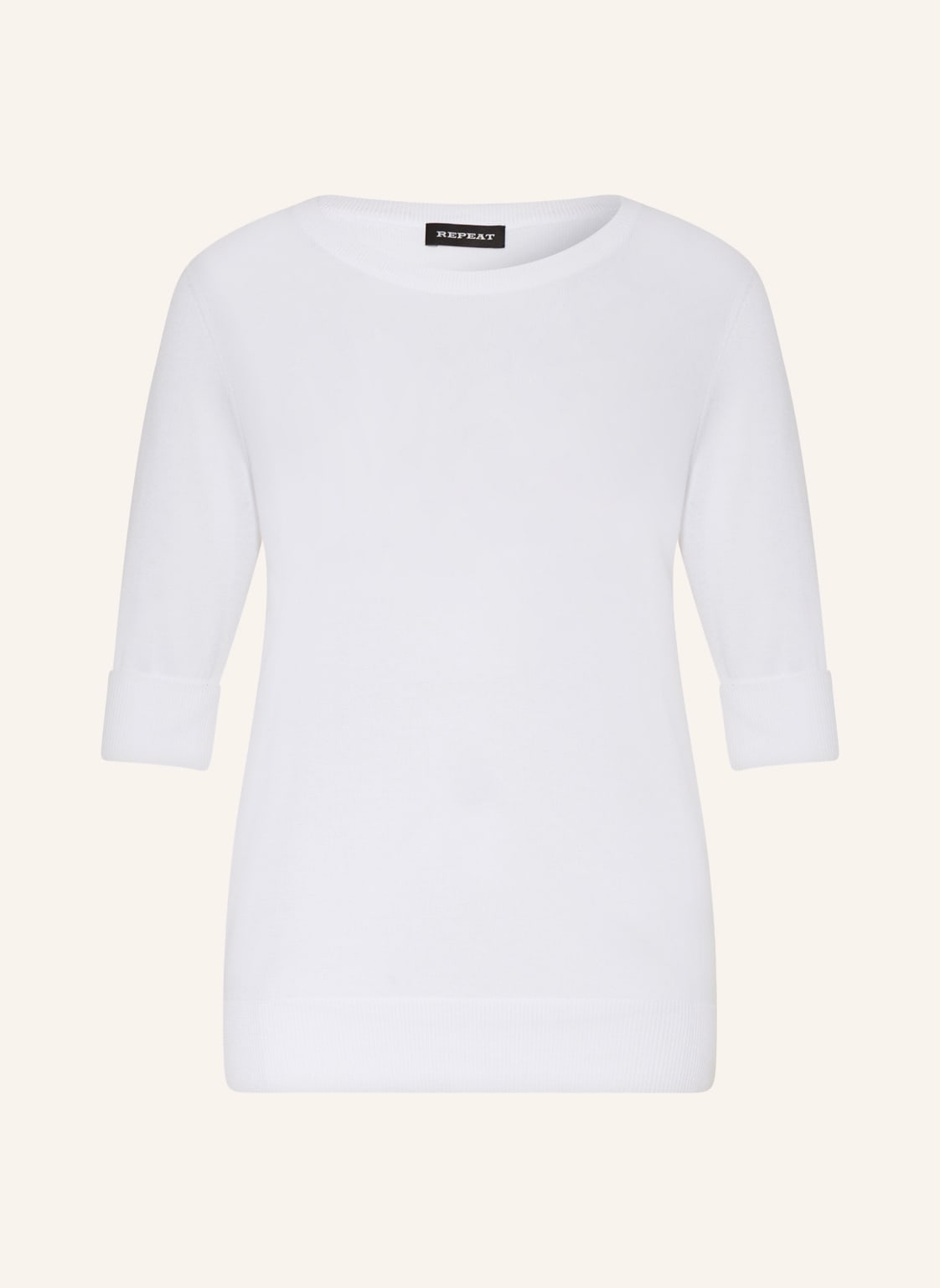 Image of Repeat Pullover Mit 3/4-Arm weiss