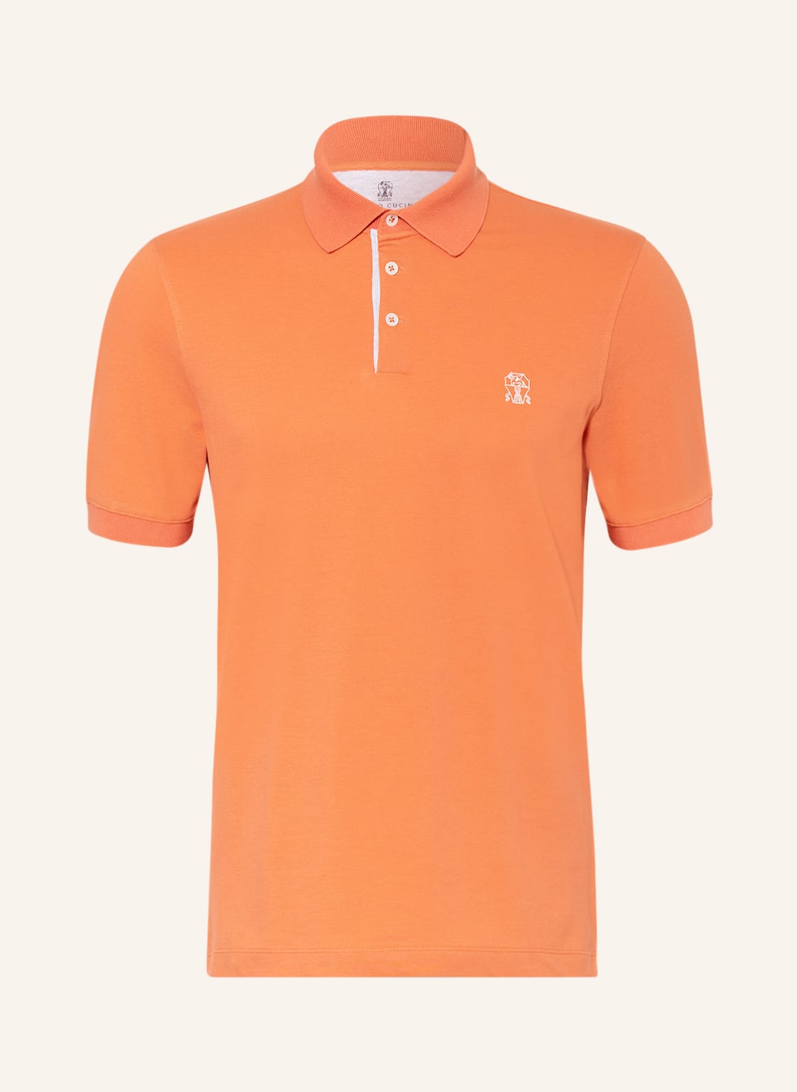 Image of Brunello Cucinelli Piqué-Poloshirt Slim Fit orange